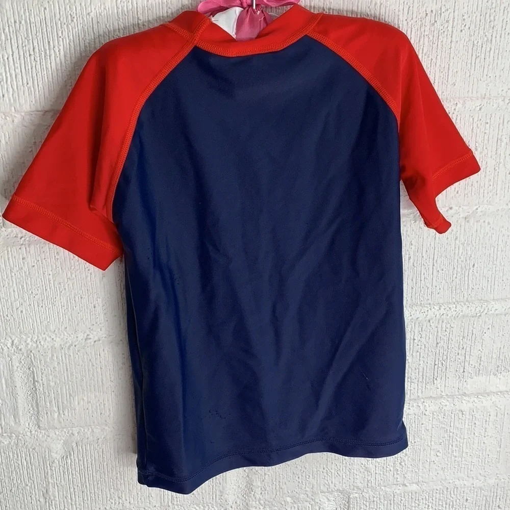 Hanna Andersson Red Wave Rash Guard sz 4